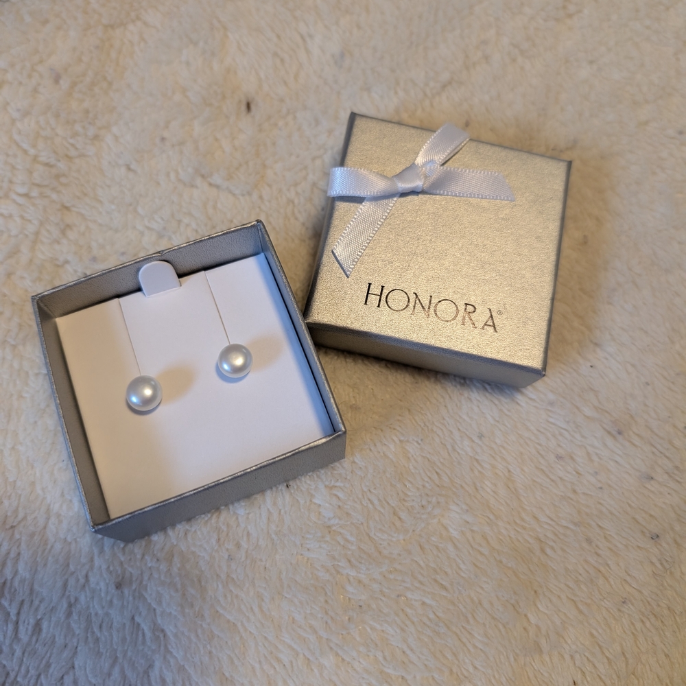 NEW Honora Silver Pearl Earrings